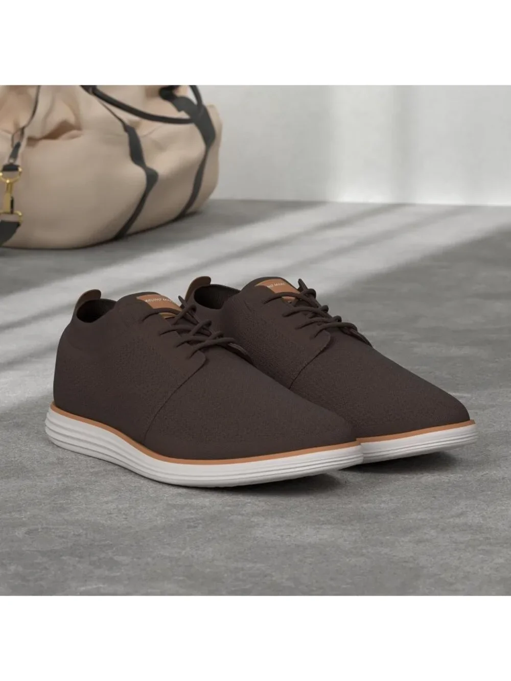Bruno Marc Men's Brown Ethylene Vinyl Acetate Lace up Lightweight Sneakers